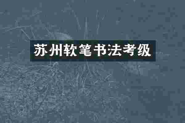 苏州软笔书法考级