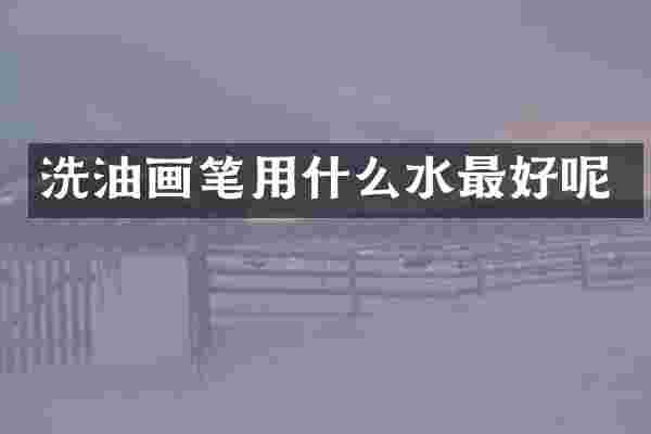 洗油画笔用什么水最好呢