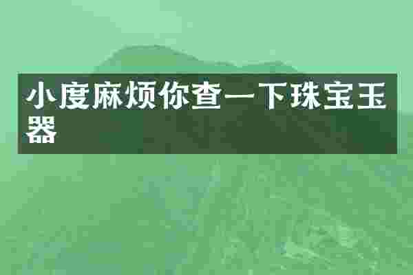 小度麻烦你查一下珠宝玉器