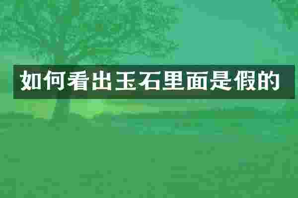 如何看出玉石里面是假的