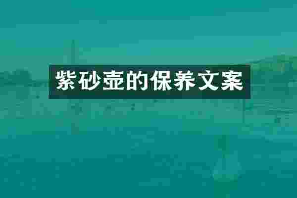 紫砂壶的保养文案