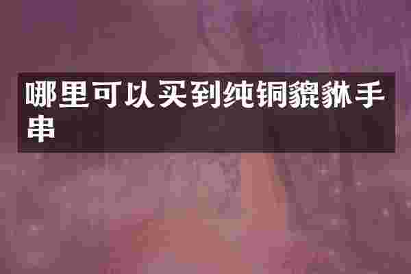 哪里可以买到纯铜貔貅手串