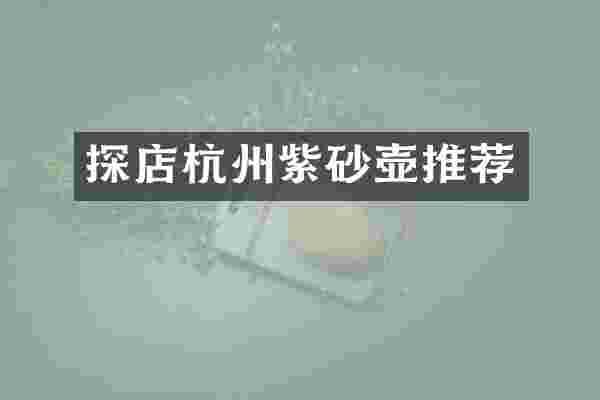 探店杭州紫砂壶推荐