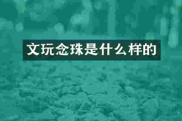 文玩念珠是什么样的