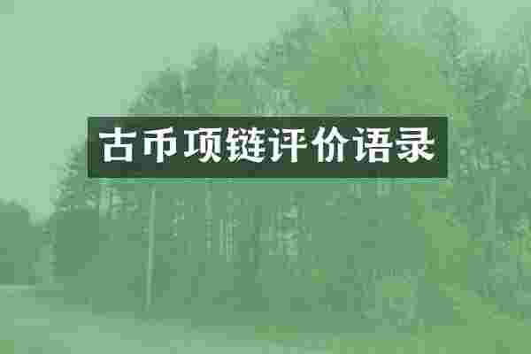 古币项链评价语录