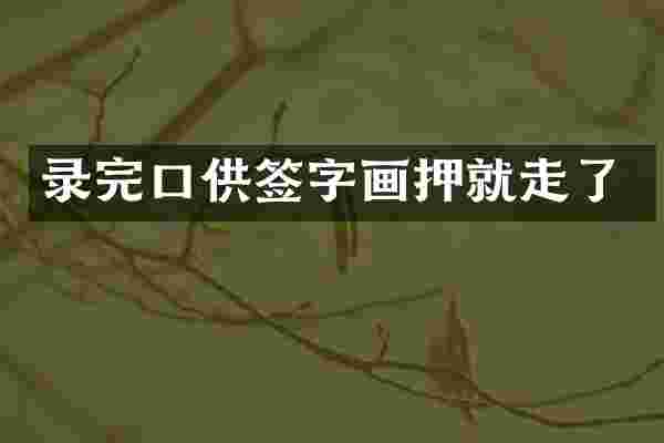 录完口供签字画押就走了