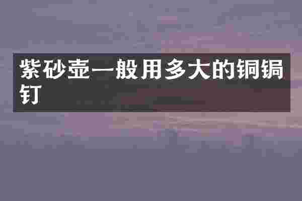 紫砂壶一般用多大的铜锔钉