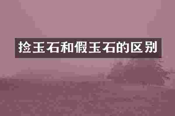 捡玉石和假玉石的区别