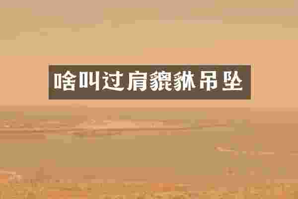 啥叫过肩貔貅吊坠
