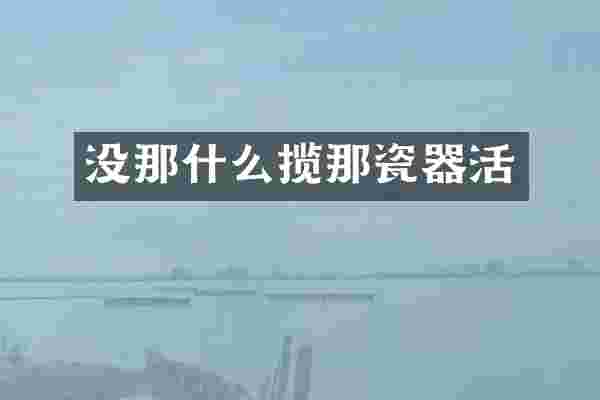 没那什么揽那瓷器活