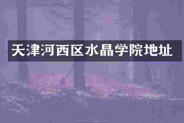 天津河西区水晶学院地址