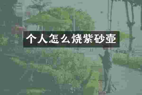 个人怎么烧紫砂壶