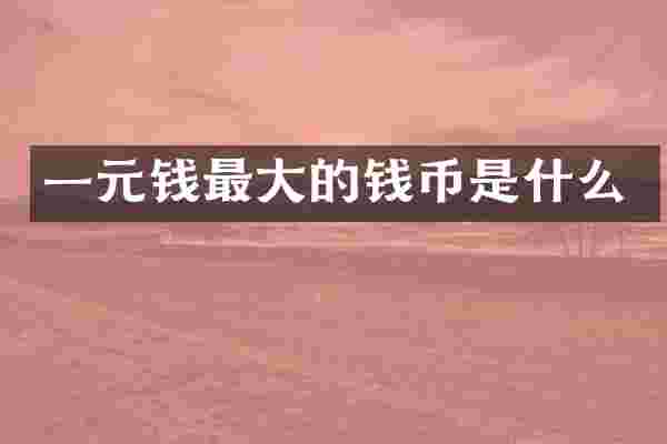 一元钱最大的钱币是什么