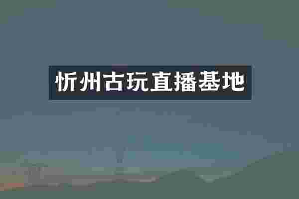 忻州古玩直播基地
