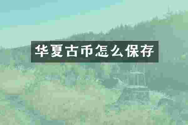 华夏古币怎么保存