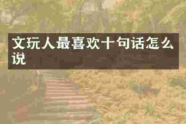 文玩人最喜欢十句话怎么说