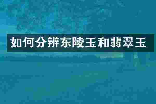 如何分辨东陵玉和翡翠玉