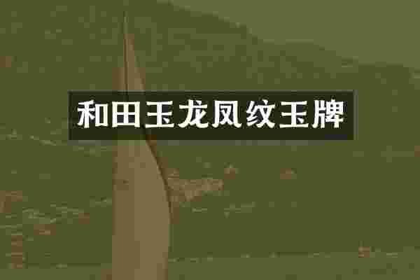 和田玉龙凤纹玉牌