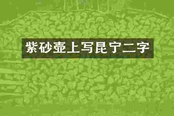 紫砂壶上写昆宁二字
