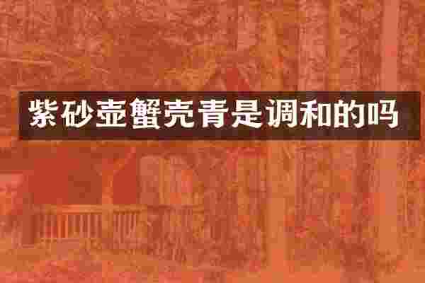 紫砂壶蟹壳青是调和的吗