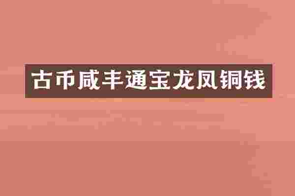 古币咸丰通宝龙凤铜钱