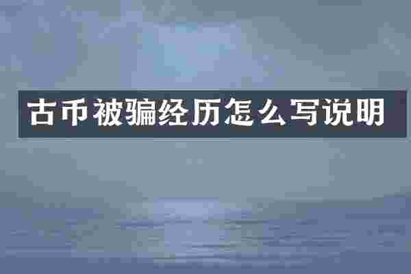 古币被骗经历怎么写说明