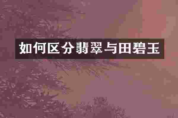 如何区分翡翠与田碧玉