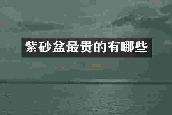 紫砂盆最贵的有哪些