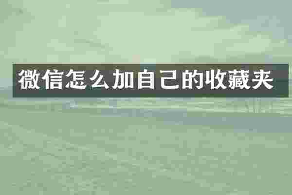 微信怎么加自己的收藏夹