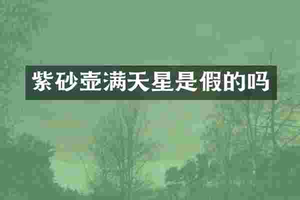 紫砂壶满天星是假的吗
