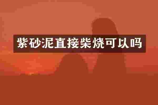 紫砂泥直接柴烧可以吗