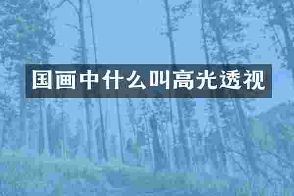 国画中什么叫高光透视