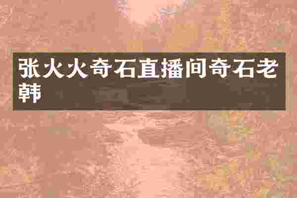 张火火奇石直播间奇石老韩