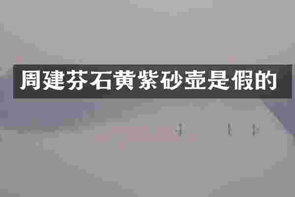 周建芬石黄紫砂壶是假的