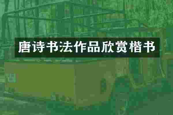 唐诗书法作品欣赏楷书