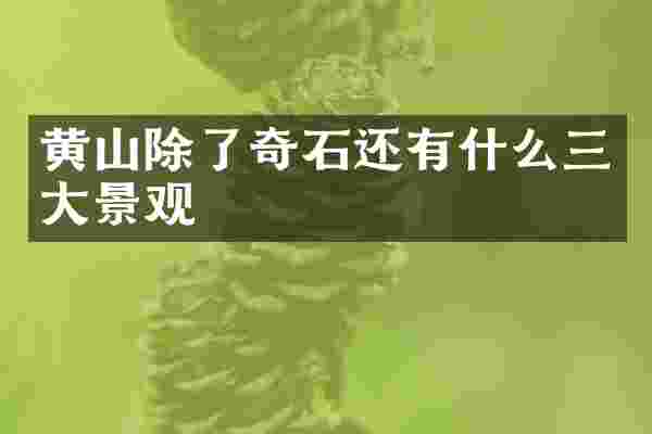 黄山除了奇石还有什么三大景观