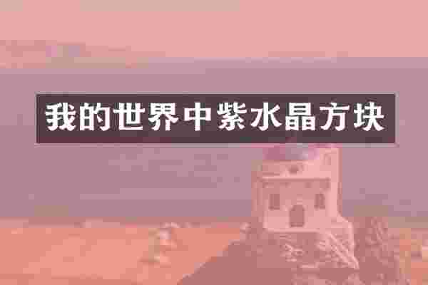 我的世界中紫水晶方块