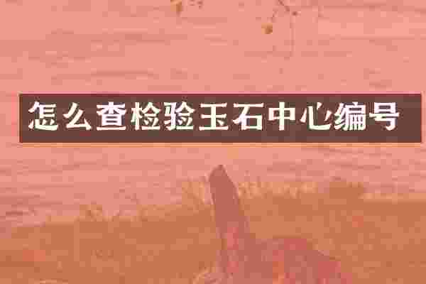 怎么查检验玉石中心编号