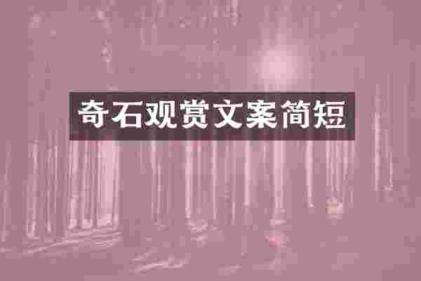 奇石观赏文案简短