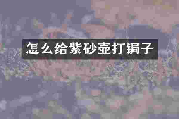 怎么给紫砂壶打锔子