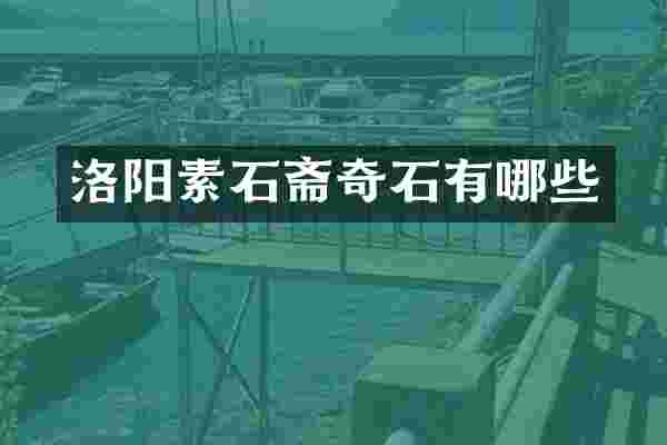 洛阳素石斋奇石有哪些