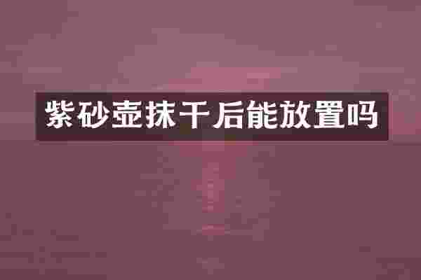 紫砂壶抹干后能放置吗
