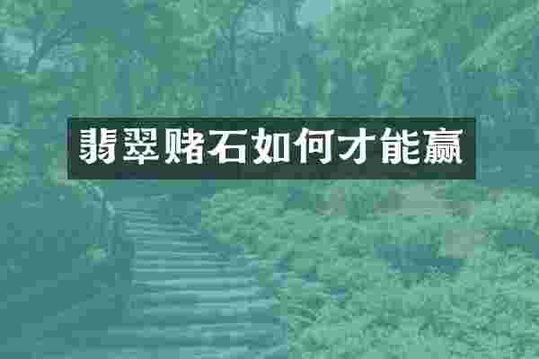 翡翠赌石如何才能赢
