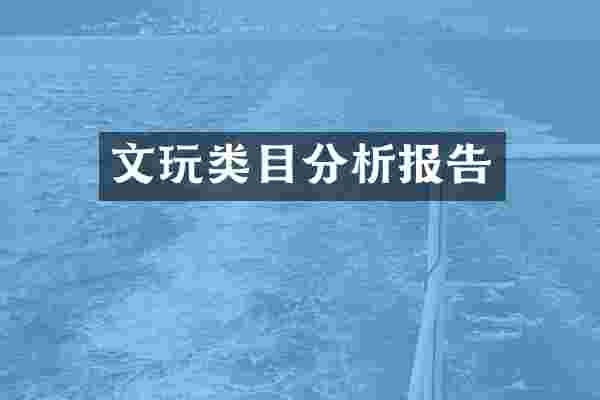 文玩类目分析报告