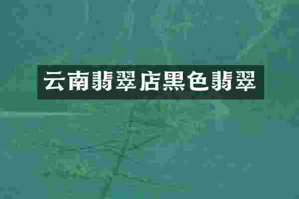 云南翡翠店黑色翡翠