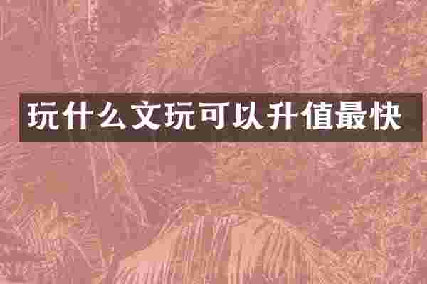 玩什么文玩可以升值最快