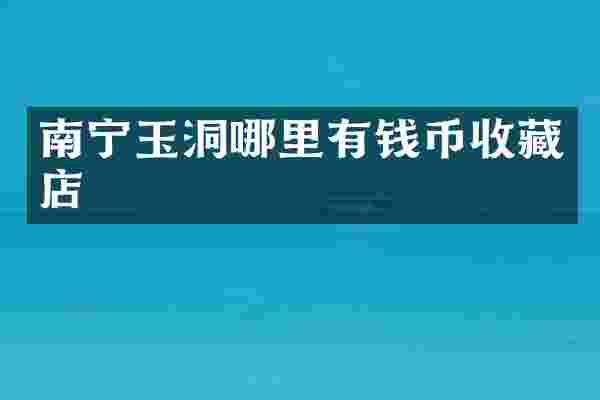 南宁玉洞哪里有钱币收藏店