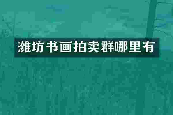 潍坊书画拍卖群哪里有