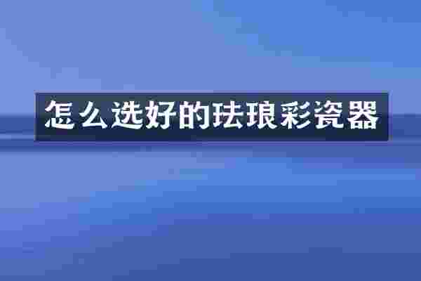怎么选好的珐琅彩瓷器