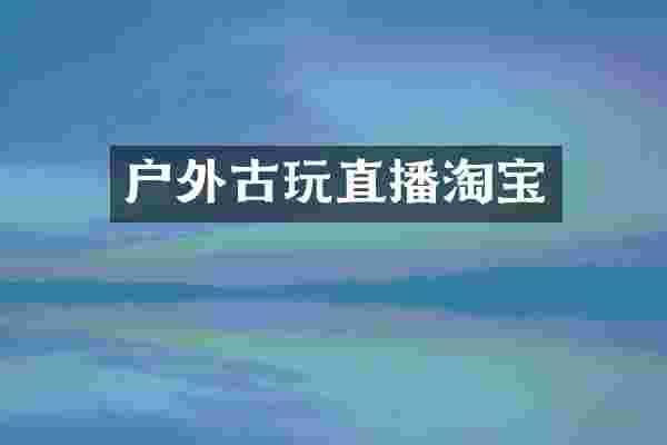 户外古玩直播淘宝